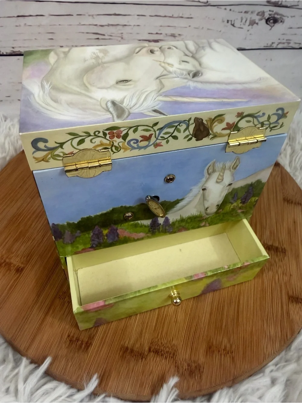 Enchantmints Unicorn Forest Musical Jewelry Box B1202 Vintage Style